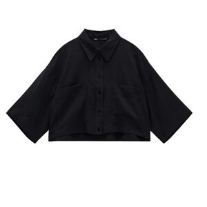 ZARA FLOWY SHIRT WITH POCKETS SIZE S NWT